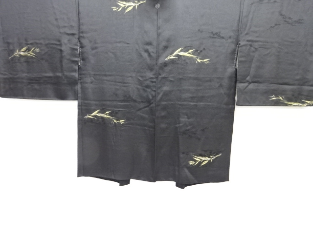 JAPANESE ANTIQUE HAORI / TAISHO ROMAN STYLE / SILK / WOVEN PLANTS